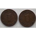 Германия 1 пфенниг 1949 г. D. Цена за 1 шт.