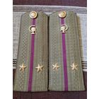 Погоны лейтенанта медицинской  службы ВС СССР, малиновые,  на рубашку .