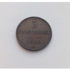 ЛОМБАРДИЯ  5 чентезими 1852 г.