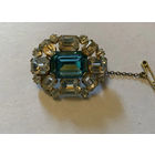 Брошь Голубой топаз имитация Чехия 40-е