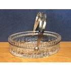 Конфетница лодочка, стекло, мельхиор