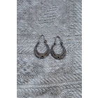 Старинные мельхиоровые серьги в технике скань-филигрань