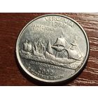 США 25 центов квотер 2000 Вирджиния