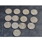 Россия 5 копеек 13 шт ММД  1997 1998 2000-2009 2014