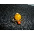 С Рубля! Янтарная Брошь ПАУЧОК Редкий Вид СССР 70-ые Клеймо