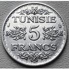 Тунис 5 франков 1936, серебро