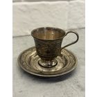 Серебрянная антикварная кофейная пара. 84 пробы. Распродажа коллекции!!!