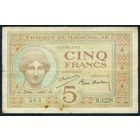 Мадагаскар 5 франков 1937 год.