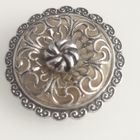 Брошь- дресс- клип . Покрытие серебро. Филигрань. Клеймо. Старая Германия. 4 см.х 1,3 см.