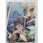 1954. Семенов. "Слон-живописец". Басня Михалкова