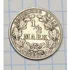 С 1 РУБЛЯ! МОНЕТА 1/2 МАРКИ 1905 ГОДА СЕРЕБРО ГЕРМАНСКАЯ ИМПЕРИЯ