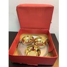 Винтажный кофейный набор ОЮММЕТ мельхиор  ( посеребрение с позолотой ) СССР в идеальном состоянии в коробке .