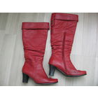 Cапоги женские демисезонные Aladen, до колена,ботфорты, натуральная кожа,36 размер.