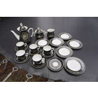 Чайный сервиз Минск. Редкость! Чёрный- позолота.