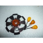 Брошь Сакта СССР Прибалтика Натуральный Янтарь Оригинал