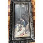 Акварель Святое семейство с Иоанном Крестителем оформлена Европа конец 19- начало 20 века