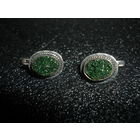 Серьги СССР Изумрудная Щётка В Серебре