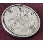 Серебро 0.600! Япония 100 йен, 39 (1964) XVIII летние Олимпийские Игры, Токио 1964