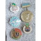 Значки спортивные "Урожай" СССР - 6 шт. Алюминий.