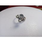 С рубля без мц. кольцо "Змейка", 5ТГ зубр 925пр. на тонкий пальчик 1.6х1.7см.