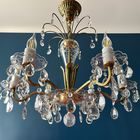 Люстра латунь хрусталь Kamenicky Senov Чехословакия 63х60см