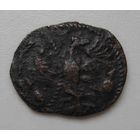 Полушка Пётр 1 . Двойной чекан. Брак