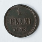 1 пенни 1908 года. XF