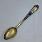 Ложка чайная, серебро 875 пр., эмали. 24,6 гр.
