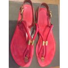 Фирменные босоножки Sergiorossi на 38 размер, Италия. Натуральная качественная кожа, насыщенный красный цвет. Длина по стельке 25 см. Босоножки б/у, есть следы носки на стельке.