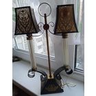 Светильник настольный дуэт около 46 см высота 28.5 см ширина 14 глубина.