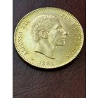 Испания 25 песет, 1881.