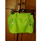 Корткая яркая юбка,40-44 р,атлас+ стрейч.