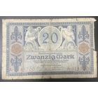 Банкнота 20 марок 1915 год. Германская империя. С рубля без МЦ.