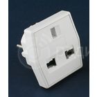 Переходник Квадрат, 10А 250В, белый REXANT