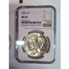 Доллар мирный 1923 США NGC ms 64