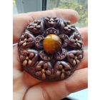 Брошь коричневая под тигровый в лаз