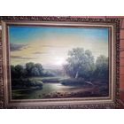 С рубля без мц. картина "Лесной пейзаж", 80х62см. 1994г. х.м. подпись