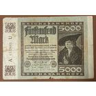 Банкнота 5000 марок 1922 год. Веймарская республика.