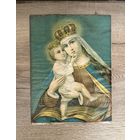 Старинная литография Божией Матери