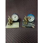 Часы миниатюрные, Лошадки. Будильник Ракета механические СССР. 2 шт.