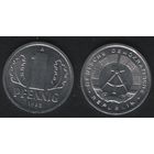 Германия ГДР _km8.2 1 пфенниг 1982 год (_брак(p0(0(1 поворот