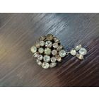 Винтажная брошь с прозрачными кристаллами , чешская бижутерия яблонекс