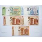 Банкноты номиналом 50, 10 и 5 рублей! Разных серий КС, ВА, АА, ХХ и ТС (2009, 2019 и 2020 гг.)!  Состояние UNC!