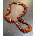 Винтажные бусы из натурального янтаря разного размера на нитке с закруткой из янтаря 22 см
