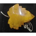 Брошь крупная. Пейзажный янтарь. СССР. Мельхиор или серебро. (клеймо нечитаемо)