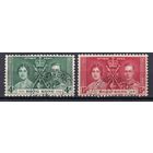 35.BrKS. Великобритания. Колонии.  Гонконг. Коронация Георга VI и Елизаветы. 1937 г. 4c, 15c. Mi.##136/137.