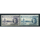 Британские колонии - Кипр - 1946г. - Годовщина Победы во Второй Мировой войне, король Георг VI, здание парламента в Лондоне - 2 марки - полная серия, MLH [Mi 155-156]. #4-B6-128-A-1