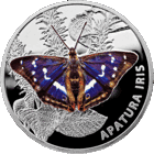 Переливница большая.Пераліўніца вялікая (Apatura iris). Серебро. 20 рублей ,