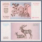 Литва, 200 талонов 1993 г, P-45 (KH, благородные олени), UNC