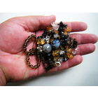 Колье. Бусы. Натуральный камень. Агат. Цитрин. Обсидиан. Раухтопаз?  Бисер.